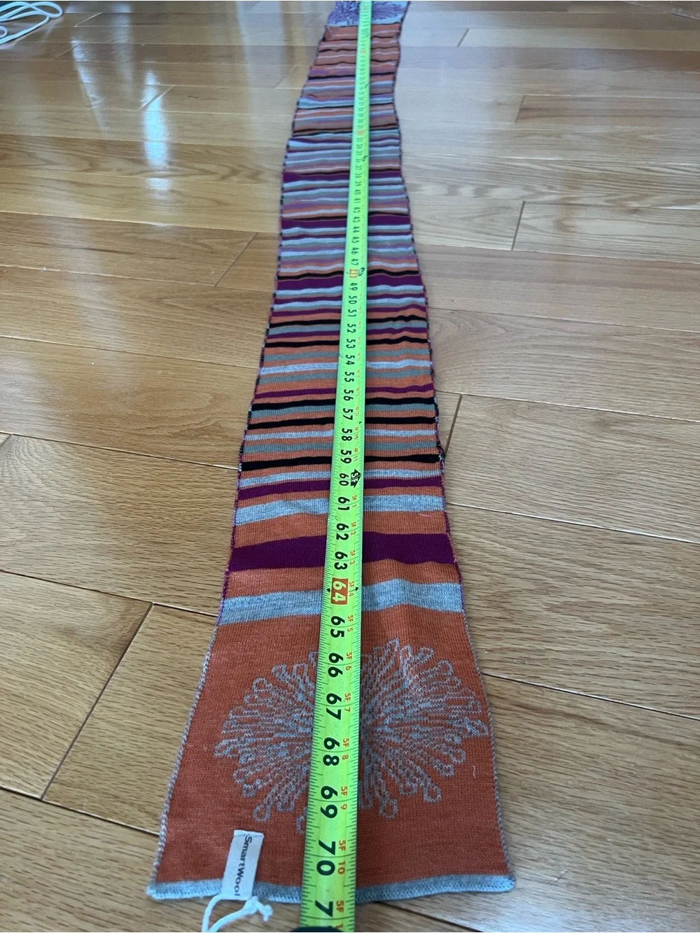 Smartwool Orange, Purple & Mint Striped Knit Scarf